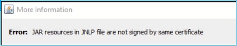 Error: JAR resources in JNLP file are not signed by same certificate