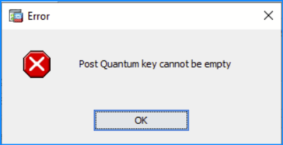 Error in post quantum key