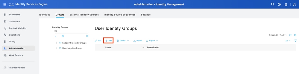 Create Required User Identity Groups