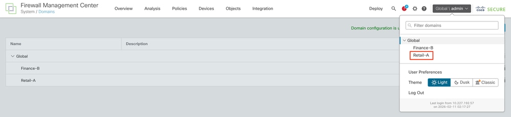 Configure the External Authentication Object under Retail_A