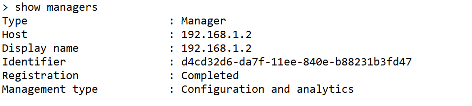Show Managers Command Output on FTD