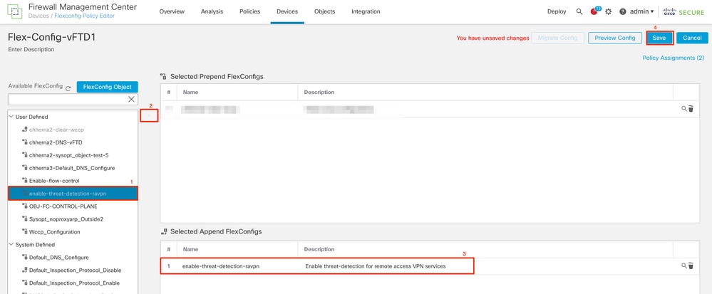 FlexConfig Object Assignment