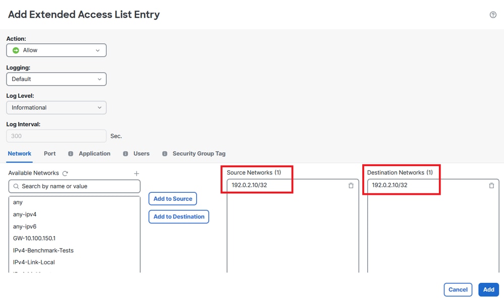 Access List rule Configuration that Cannot be Hit