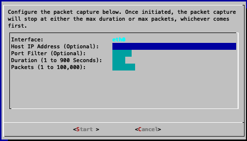 SS shows packet capture dialogue