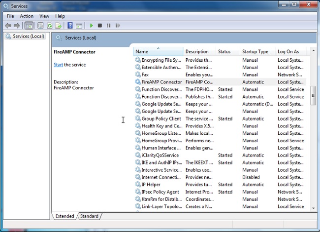 Disable and Enable the FireAMP Connector Client Service - Cisco