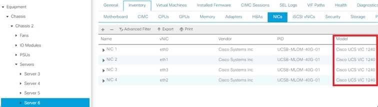 NICs inventory