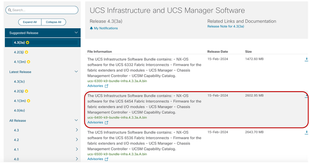 3 pacotes de software do UCS