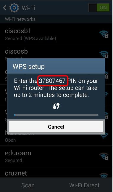 enter the wps pin for your pc