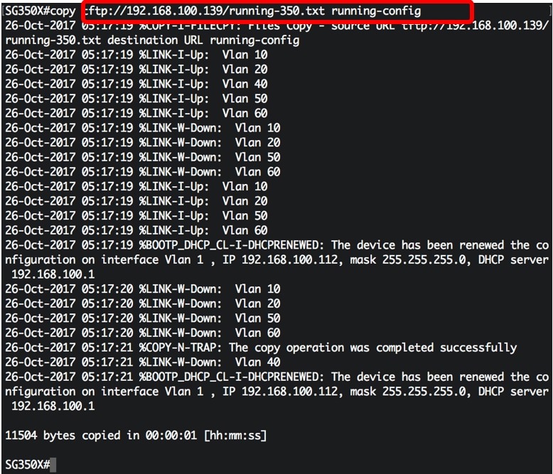 Update Configuration Files On A Switch Through The CLI Cisco