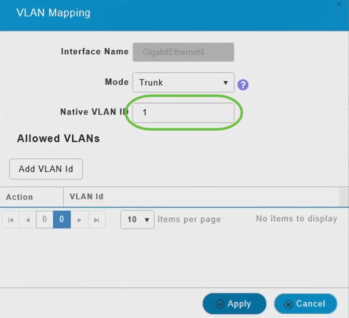 Enter the Native VLAN ID.