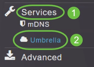 Choose Services > Umbrella. 