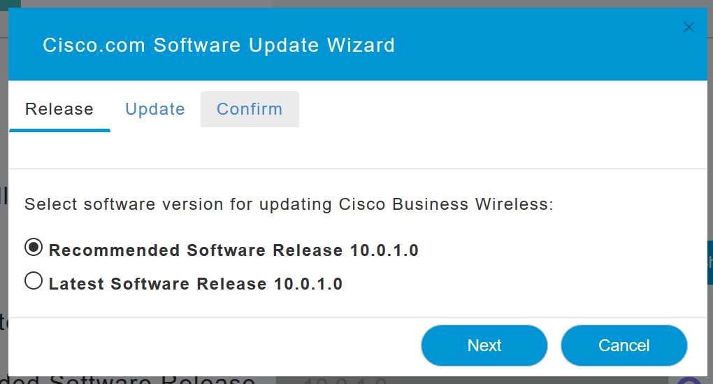 The Software Update Wizard appears.