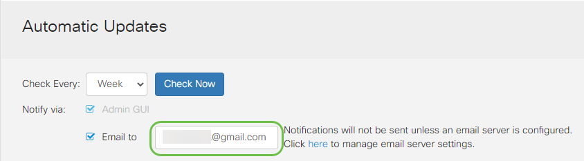 Enter an email address in the Email to address field.