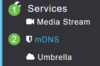 Navigate to Services > mDNS. 