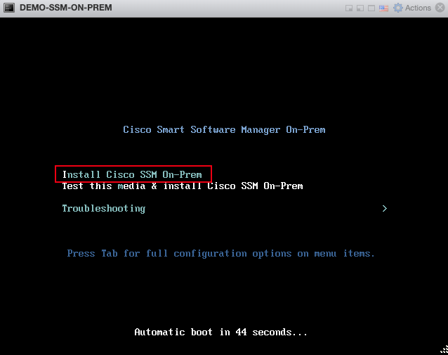 Choose Install Cisco SSM On-Prem