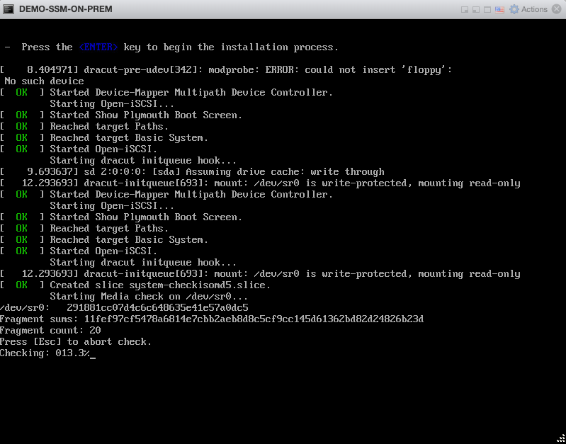 Press Enter Key to Begin Installation