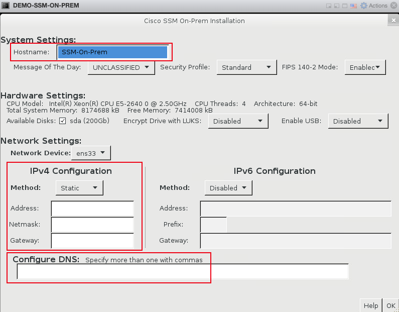 Fill In SSM On-Prem Configurations