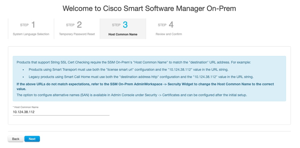 Set the Host Common Name
