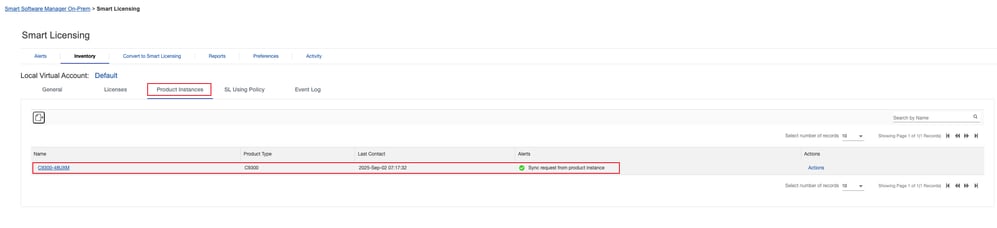 Check Product Instances for SSM On-Prem