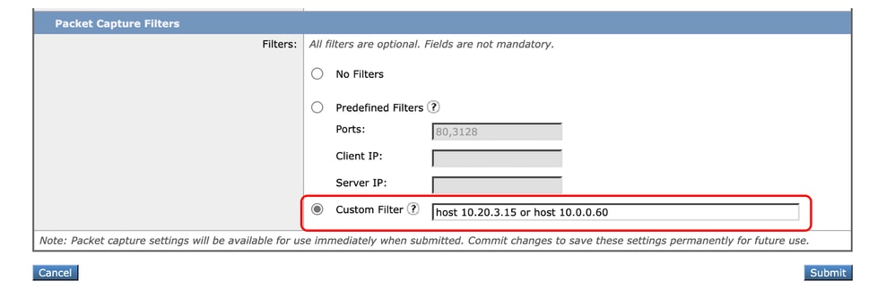 Custom Filter for TOW IP Addresses