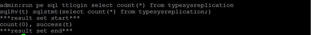 從typesyreplication輸出運行Select Count(*)中的pe sql日誌