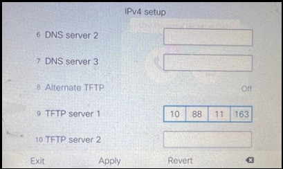 Configureer TFTP IP op de telefoon