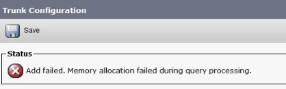 Error Message. Memory allocation failed during query processing.