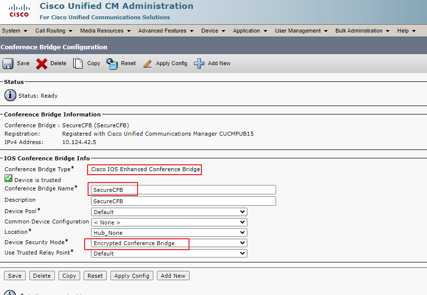 Configure Secure Conference Bridge