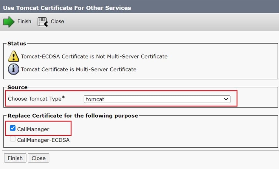 Click Reuse Certificate