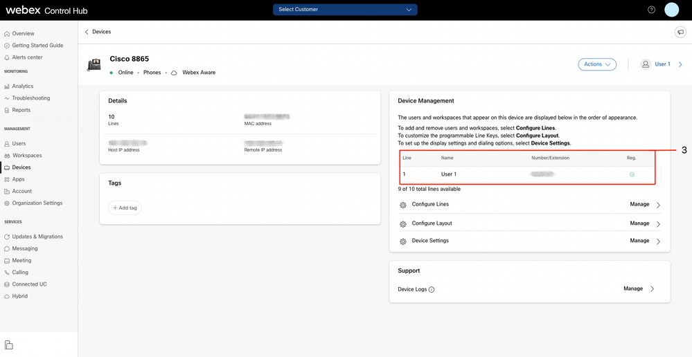 Webex Control Hub - Phones - Users