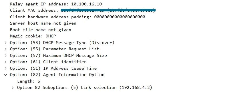 WLC 패킷 캡처의 옵션 182 하위 옵션 5
