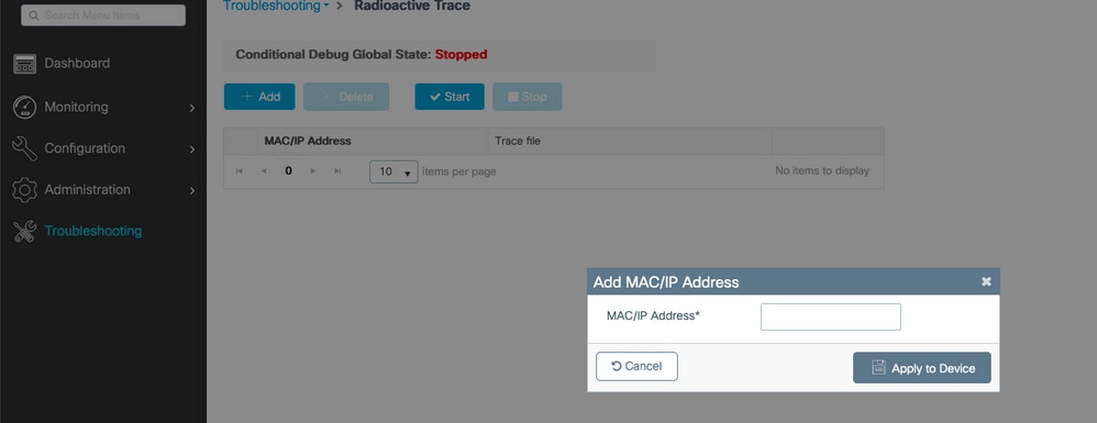 إضافة عنوان MAC ل RAtrace