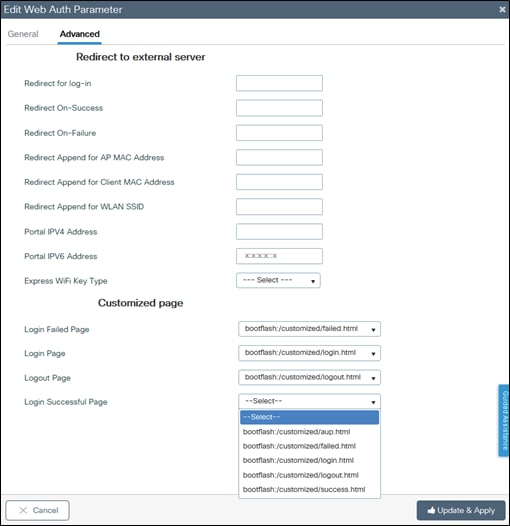 Specifica dei nomi di file webauth