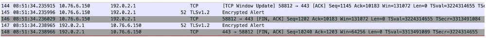 TCP session closed after client completes web authentication
