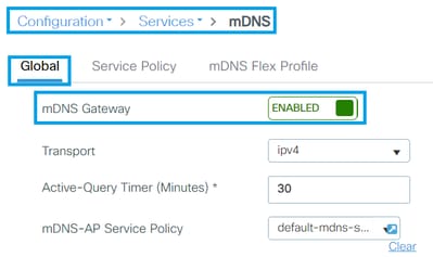 mDNS globale configuratie