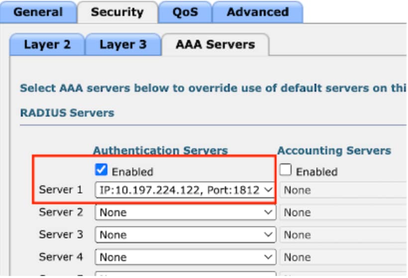 Map radius server to guest LAN profile