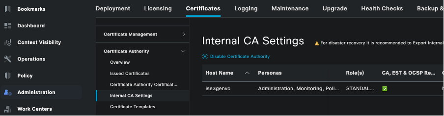 Verify Internal CA