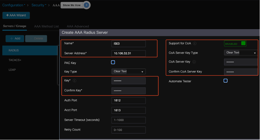 Adding ISE Server In the WLC