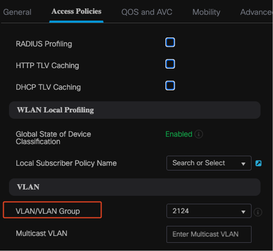 VLAN to Policy Mapping