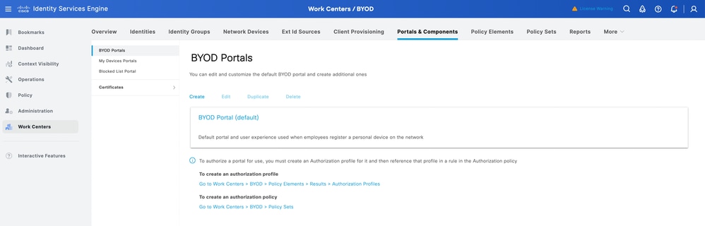 Create BYOD Portal
