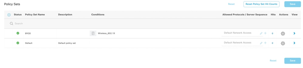 Configure ISE Policy Sets for Single SSID BYOD