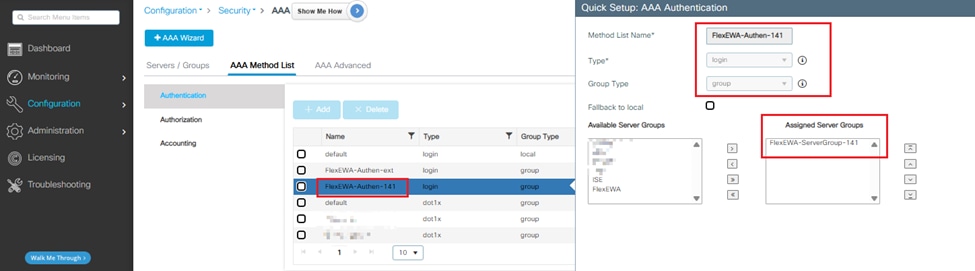Quick Setup AAA Authentication