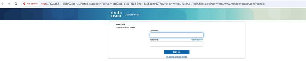Redirect Portal and Input Username and Password