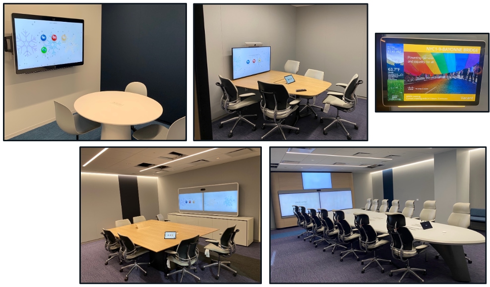 A collage of a meeting roomDescription automatically generated