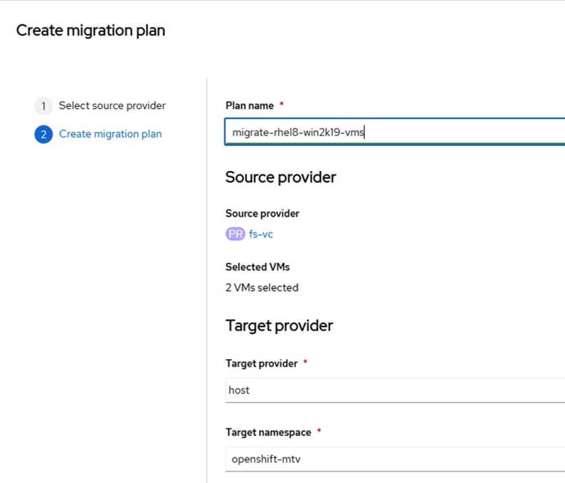 A screenshot of a screenshot of a migration planDescription automatically generated