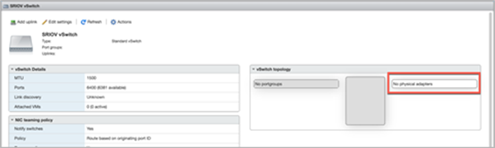 Create a new virtual switch without any physical NICs attached to it