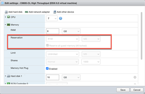 For the 9800-CL, this will be 8192 MB