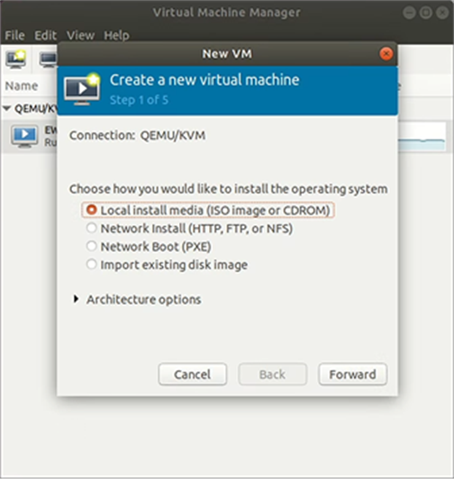 Start Virtual Machine Manager