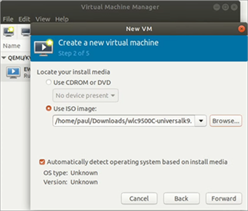 Browse and select the Catalyst 9800-CL ISO file