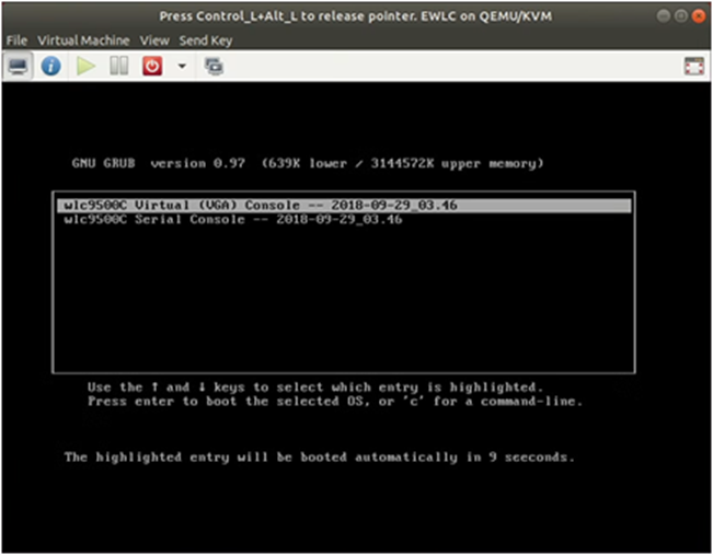 Progress can be monitored through the KVM VM console
